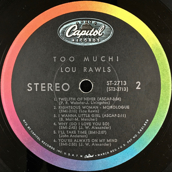 Lou Rawls ~ Too Much! (Vinyl) - Djungel & Jazz