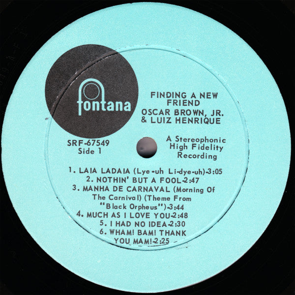 Oscar Brown Jr. & Luiz Henrique : Finding A New Friend (LP, Album, Ric)