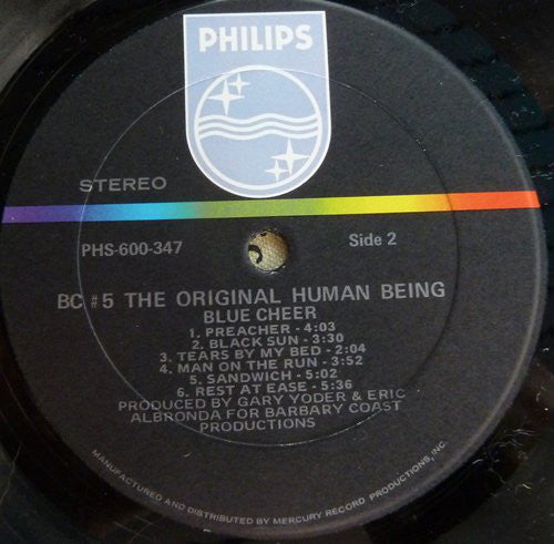 Blue Cheer ~ BC #5 The Original Human Being (Vinyl) - Djungel & Jazz