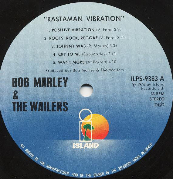 Bob Marley & The Wailers : Rastaman Vibration (LP, Album, Gat)