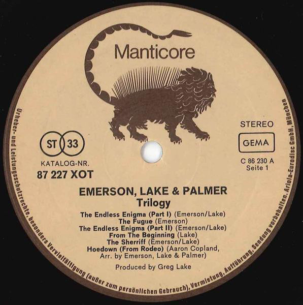 Emerson Lake & Palmer ~ Trilogy (Vinyl) - Djungel & Jazz