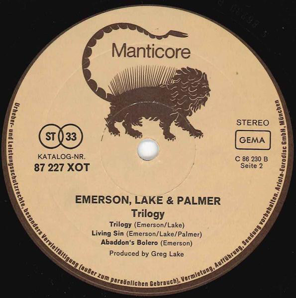 Emerson Lake & Palmer ~ Trilogy (Vinyl) - Djungel & Jazz