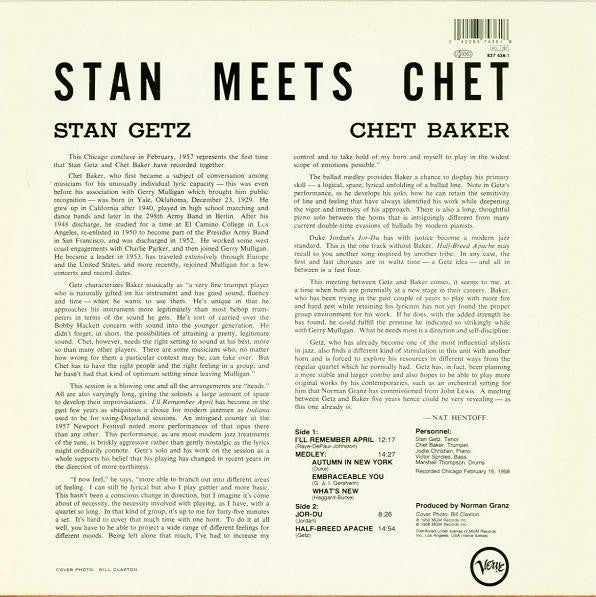 Stan Getz, Chet Baker : Stan Meets Chet (LP, Album, Mono, RE)