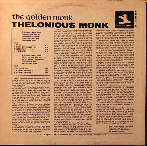 Thelonious Monk ~ The Golden Monk (Vinyl) - Djungel & Jazz