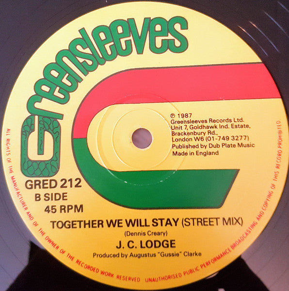 JC Lodge : Together We Will Stay (12")