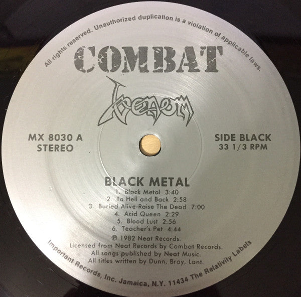 Venom (8) : Black Metal (LP, Album, RE, Sil)
