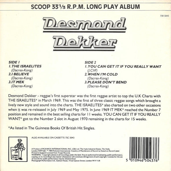 Desmond Dekker : Desmond Dekker (7", Album, Comp)
