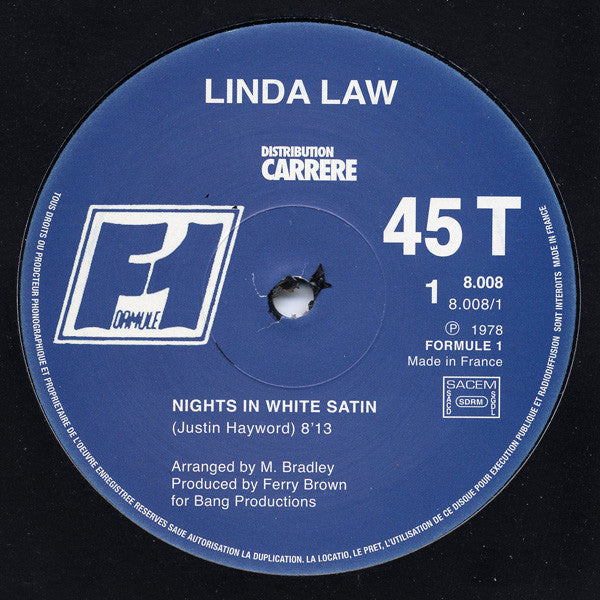 Linda Law : Nights In White Satin / All The Night (12", Unofficial)