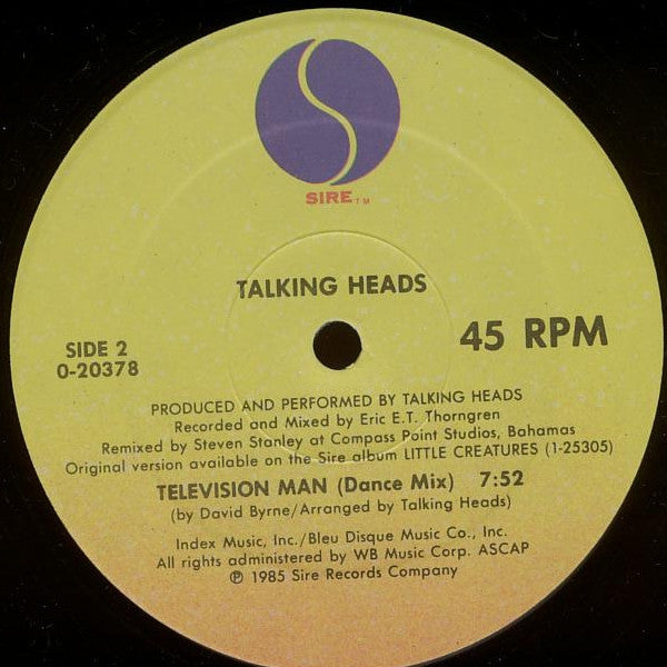 Talking Heads ~ And She Was / Television Man (Vinyl) - Djungel & Jazz