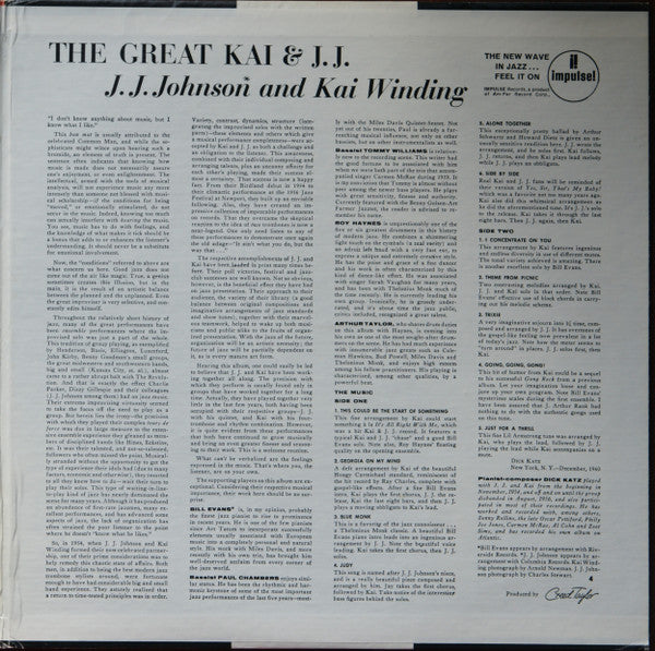 J.J. Johnson & Kai Winding ~ The Great Kai & J.J. Swinging Together Again (Vinyl) - Djungel & Jazz