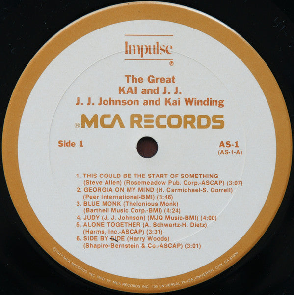 J.J. Johnson & Kai Winding ~ The Great Kai & J.J. Swinging Together Again (Vinyl) - Djungel & Jazz