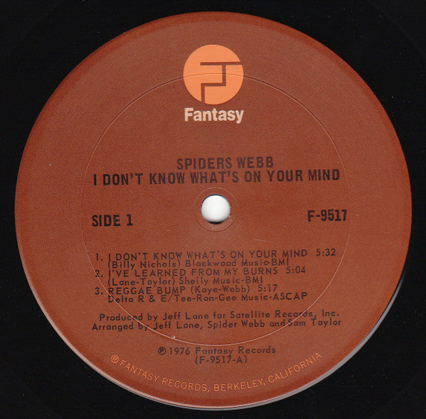 Spiders Webb ~ I Don't Know What's On Your Mind (Vinyl) - Djungel & Jazz