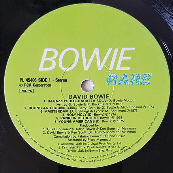 Bowie ~ Rare (Vinyl) - Djungel & Jazz