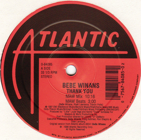 BeBe Winans : Thank You (12")