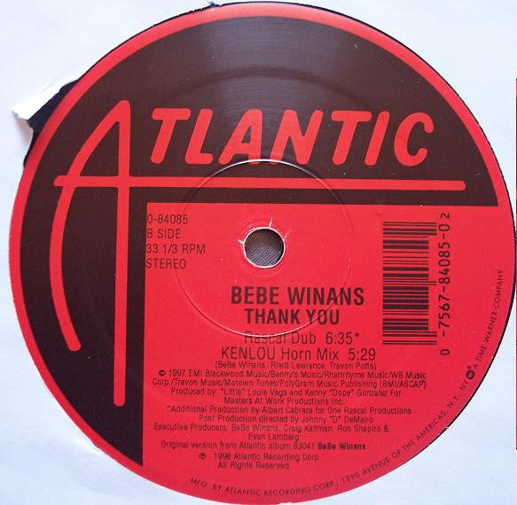 BeBe Winans : Thank You (12")