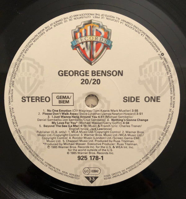 George Benson ~ 20/20 (Vinyl) - Djungel & Jazz
