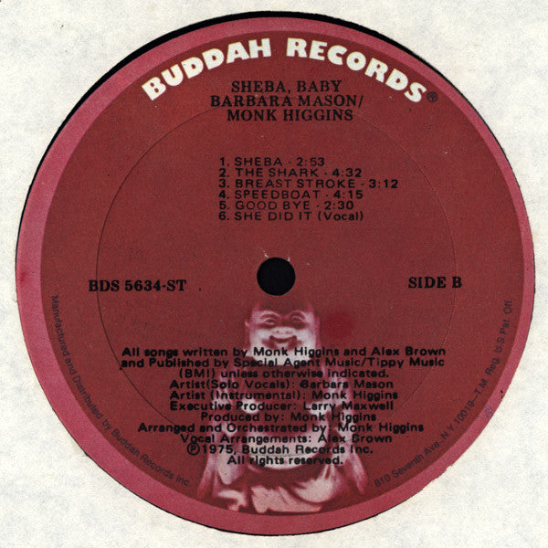 Monk Higgins & Alex Brown ~ Sheba, Baby (Vinyl) - Djungel & Jazz