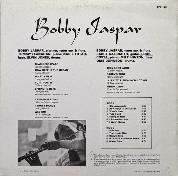 Bobby Jaspar ~ Bobby Jaspar Quartet & Quintet (Vinyl) - Djungel & Jazz