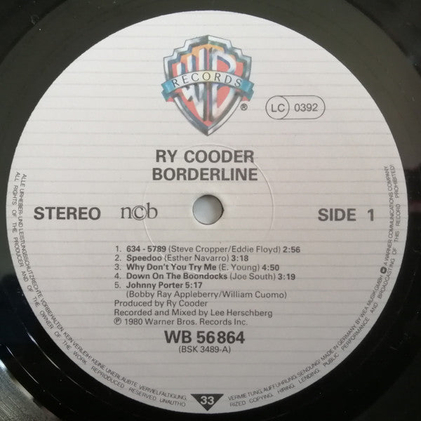 Ry Cooder ~ Borderline (Vinyl) - Djungel & Jazz