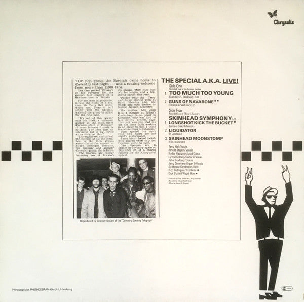 The Special A.K.A.* Featuring Rico* : Too Much Too Young (12", Maxi)