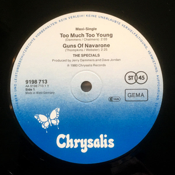 The Special A.K.A.* Featuring Rico* : Too Much Too Young (12", Maxi)