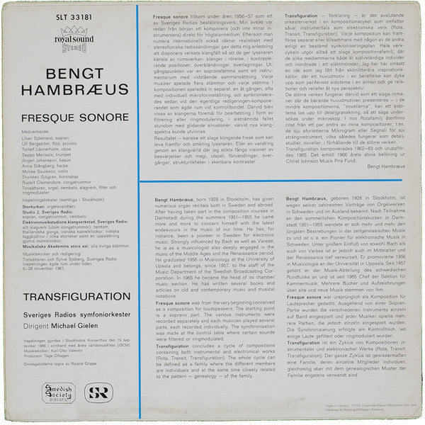 Hambræus ~ Fresque Sonore / Transfiguration (Vinyl) - Djungel & Jazz