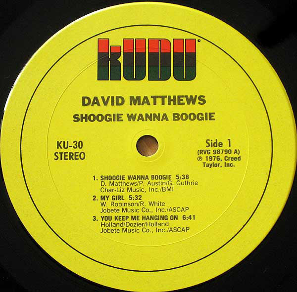 David Matthews* With Whirlwind : Shoogie Wanna Boogie (LP, Album, San)