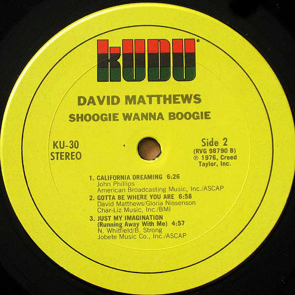 David Matthews* With Whirlwind : Shoogie Wanna Boogie (LP, Album, San)