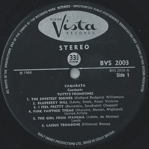 Tutti's Trombones : Tutti's Trombones (LP)