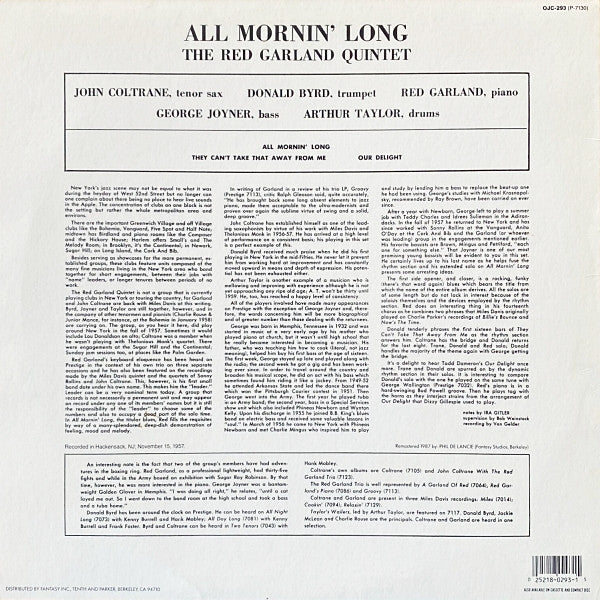 The Red Garland Quintet ~ All Mornin’ Long (Vinyl) - Djungel & Jazz