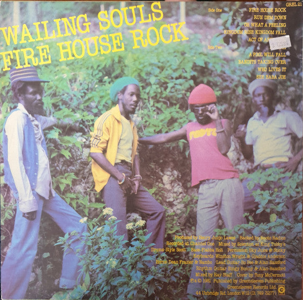 Wailing Souls : Fire House Rock (LP, Album)