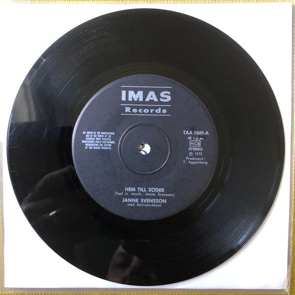 Jan Svensson ~ Hem Till Söder / Till Dej (Vinyl) - Djungel & Jazz