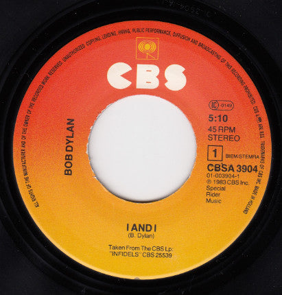 Bob Dylan ~ I And I / Angel Flying Too Close To The Ground (Vinyl) - Djungel & Jazz