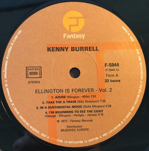 Kenny Burrell ~ Ellington Is Forever, Volume Two (Vinyl) - Djungel & Jazz