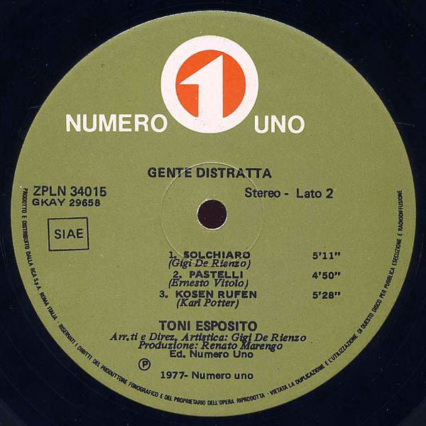 Tony Esposito : Gente Distratta (LP, Album)