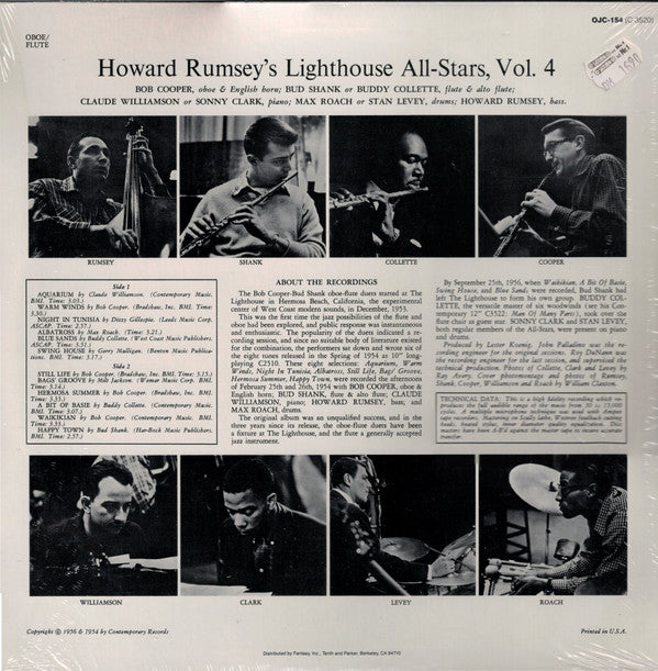 Howard Rumsey's Lighthouse All-Stars ~ Volume 4, Oboe/Flute (Vinyl) - Djungel & Jazz