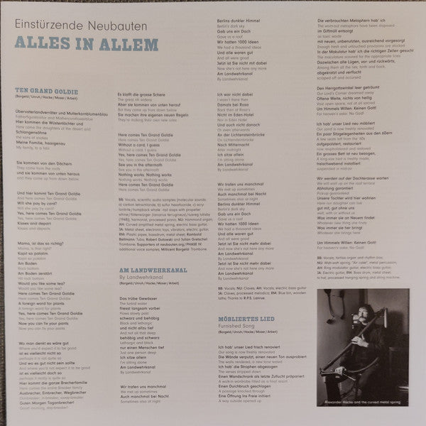 Einstürzende Neubauten ~ Alles In Allem (Vinyl) - Djungel & Jazz