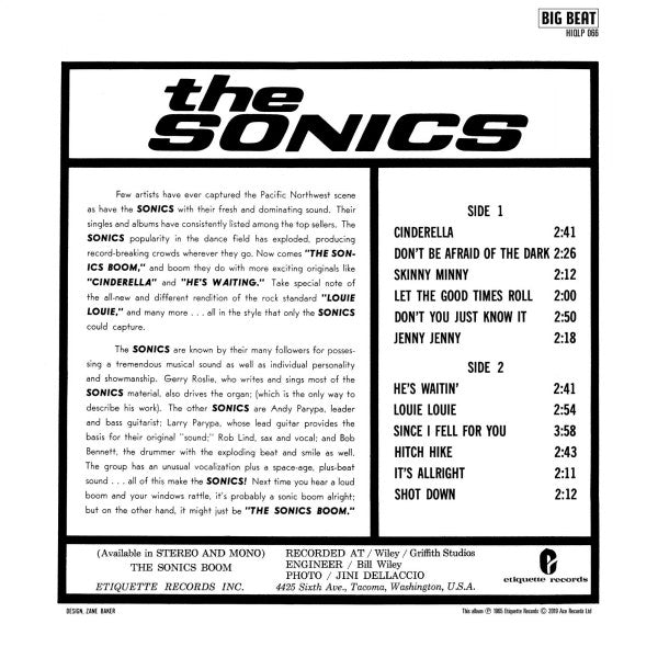 The Sonics ~ Boom (Vinyl) - Djungel & Jazz