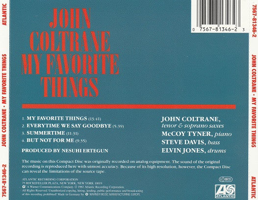 John Coltrane ~ My Favorite Things (Vinyl) - Djungel & Jazz
