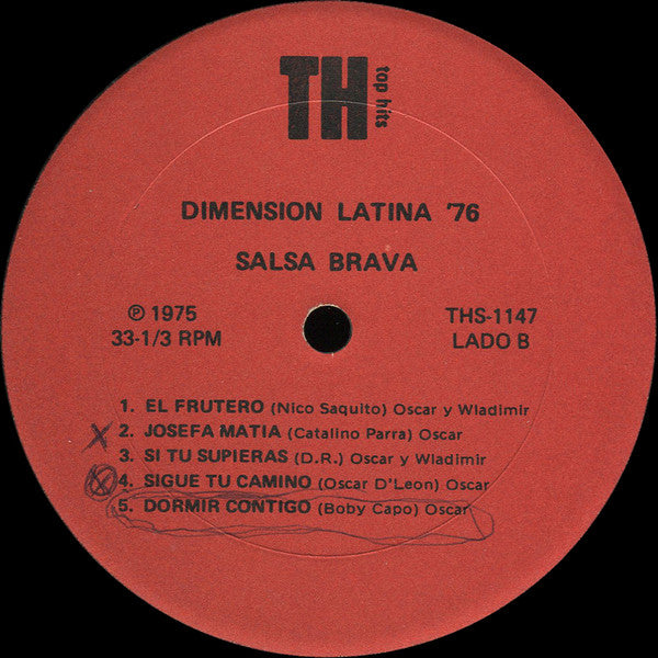 Dimension Latina, Oscar D' León, Wladimir Lozano ~ Salsa Brava (Vinyl) - Djungel & Jazz