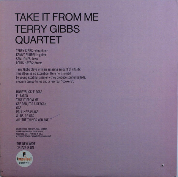 Terry Gibbs Quartet ~ Take It From Me (Vinyl) - Djungel & Jazz