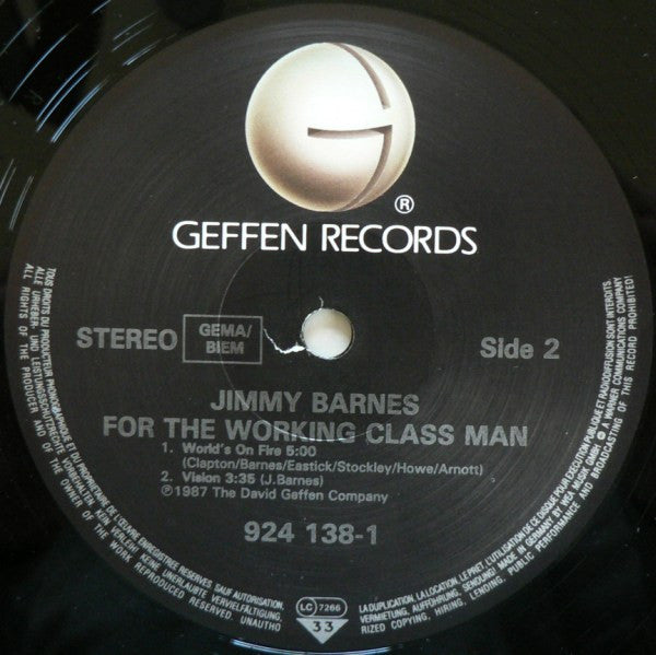 Jimmy Barnes : For The Working Class Man (12", EP)