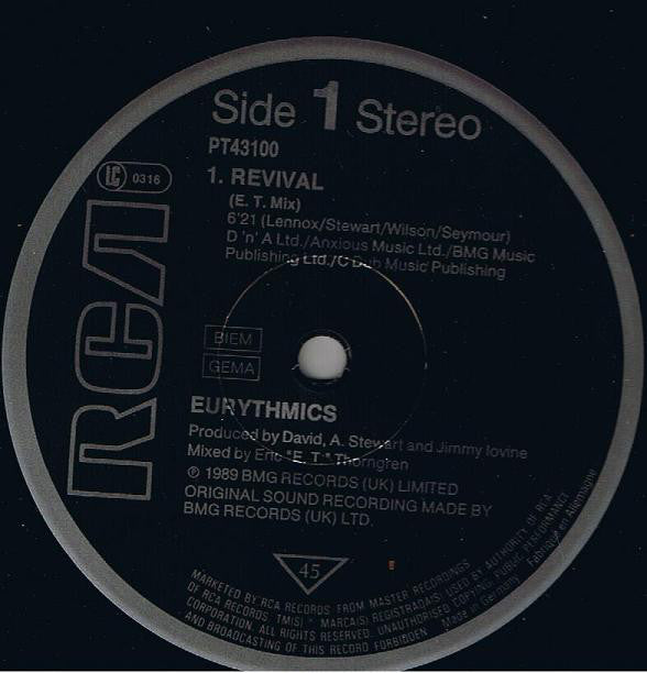 Eurythmics ~ Revival (Vinyl) - Djungel & Jazz