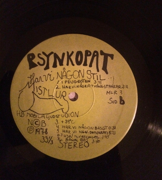 Psynkopat ~ Har Vi Någon Stil..... (Vinyl) - Djungel & Jazz