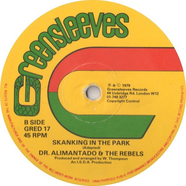 Dr. Alimantado & The Rebels ~ Sitting In The Park (Vinyl) - Djungel & Jazz