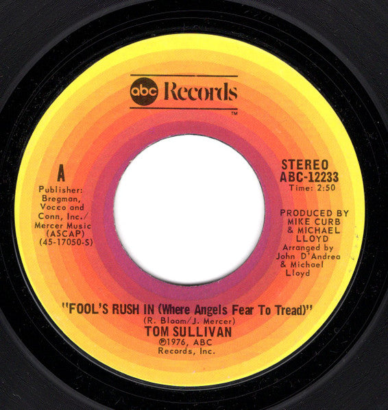 Tom Sullivan ~ Fools Rush In (Where Angels Fear To Tread) / You're Gonna Find Love (Vinyl) - Djungel & Jazz
