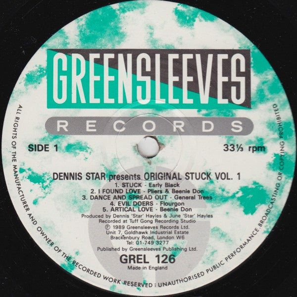 Various : Dennis Star Presents Original Stuck Volume 1 (LP, Comp)
