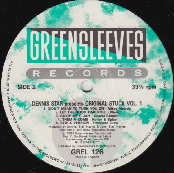 Various : Dennis Star Presents Original Stuck Volume 1 (LP, Comp)