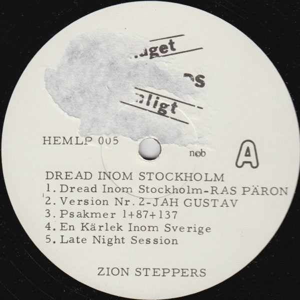 Zion Steppers : Dread Inom Stockholm (LP, Album)