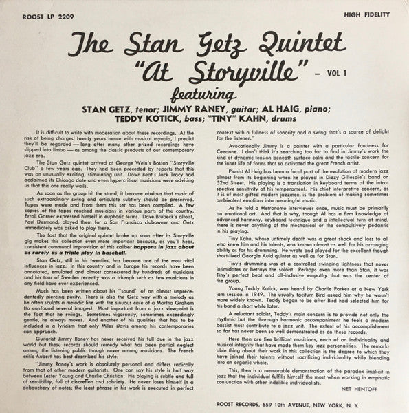 Stan Getz ~ At Storyville (Vinyl) - Djungel & Jazz